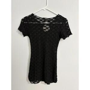 Black Lace womens Top Black Small Stretch
